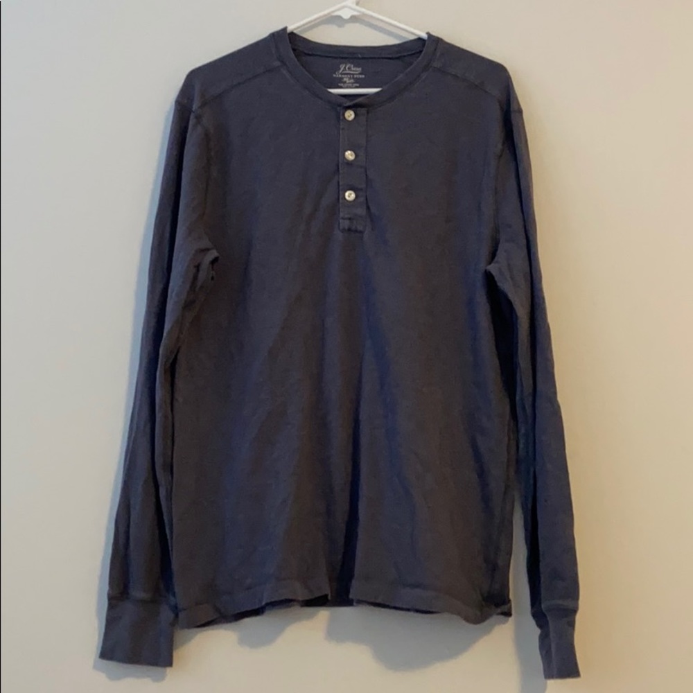 Blue Grey J Crew Long Sleeve Henley